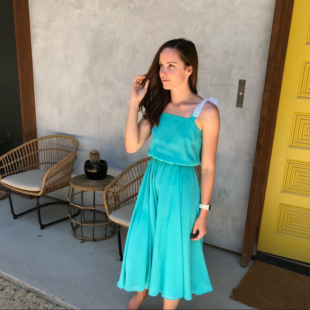Vintage Bright Blue Dress